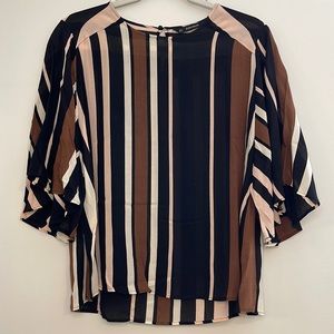 ZARA short sleeves stripes blouse